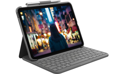 Logitech Slim Folio Apple iPad (2022) Keyboard Cover Grey