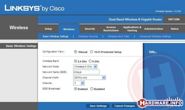 Linksys WRT320N Wireless-N Gigabit Router Dual-Band