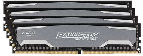 Crucial Ballistix Sport 32GB DDR4-2400 CL16 quad kit