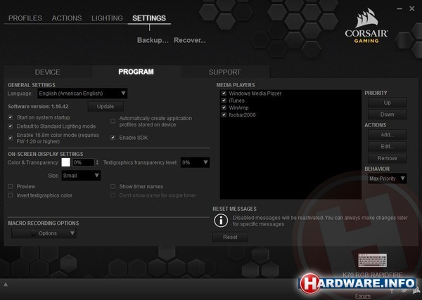 Corsair K70 RGB Rapidfire Cherry MX Speed