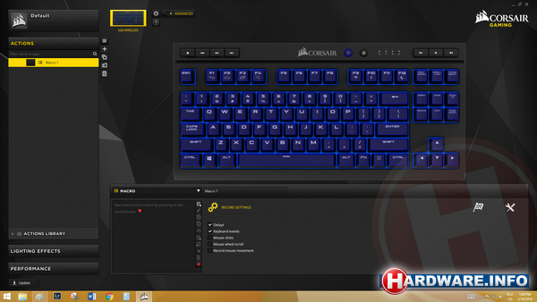 Corsair Gaming K63 Wireless Blue LED Cherry MX Red Black (US)